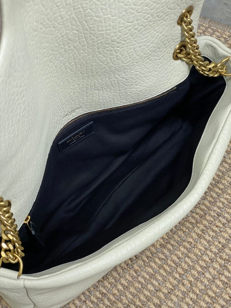 Saint Laurent Calypso Medium Schoudertas Blanc Vintage