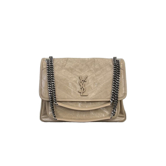 Saint Laurent Niki Medium Blanc Vintage Preloved Designer Schultertasche