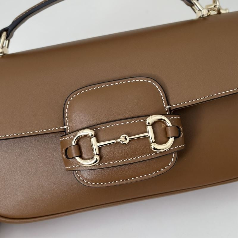 Gucci Horsebit 1955 Braune kleine Damen-Schultertasche • Gebraucht