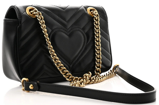 Gucci Marmont Mini Damen-Schultertasche Matelassé Schwarz • Gebraucht