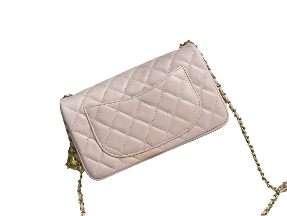 Chanel Mini Rectangular Flap Bag Lichtroze Goudkleurige Hardware