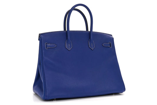 HERMES Epsom Candy Birkin 35 Bleu Electrique Mykonos