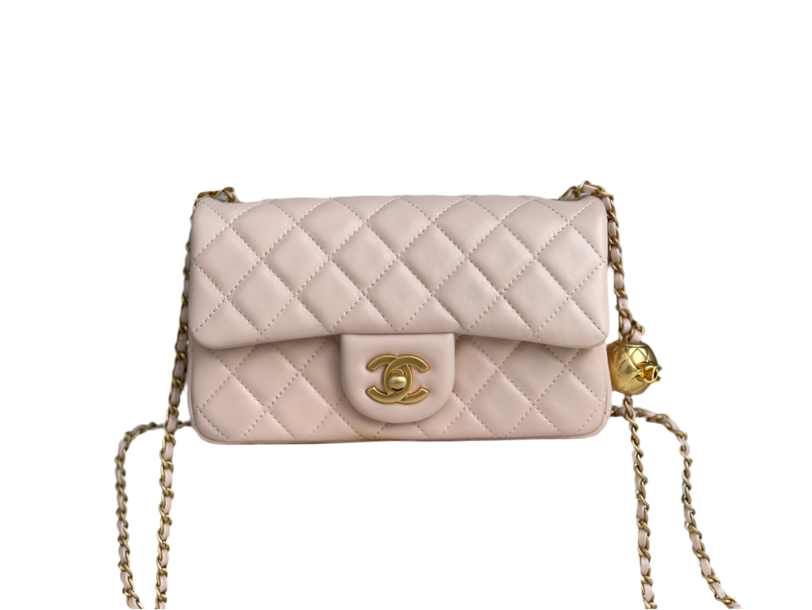 Chanel Mini Rectangular Flap Bag Lichtroze Goudkleurige Hardware