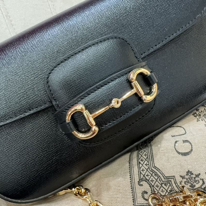 Gucci Horsebit 1955 Umhängetasche Schwarz Preloved Designer Tasche
