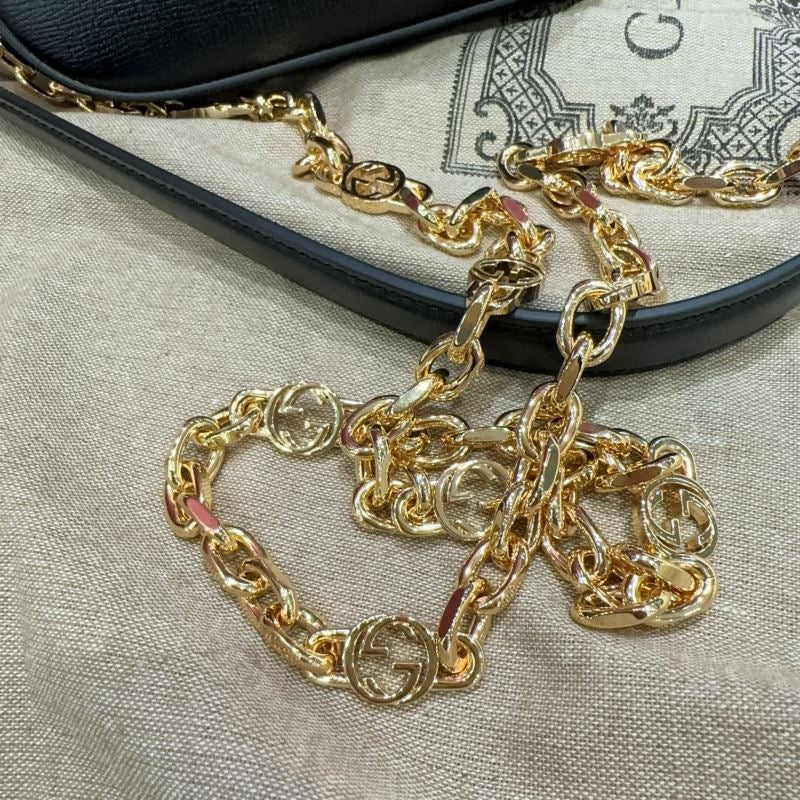 Gucci Horsebit 1955 Umhängetasche Schwarz Preloved Designer Tasche