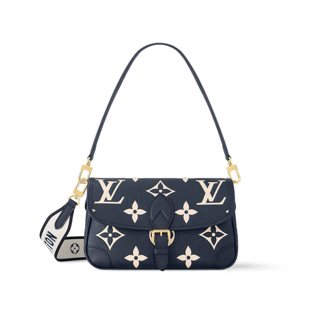 Louis Vuitton Diane Tasche Marineblau / Cremefarbenes Monogramm Empreinte-Leder