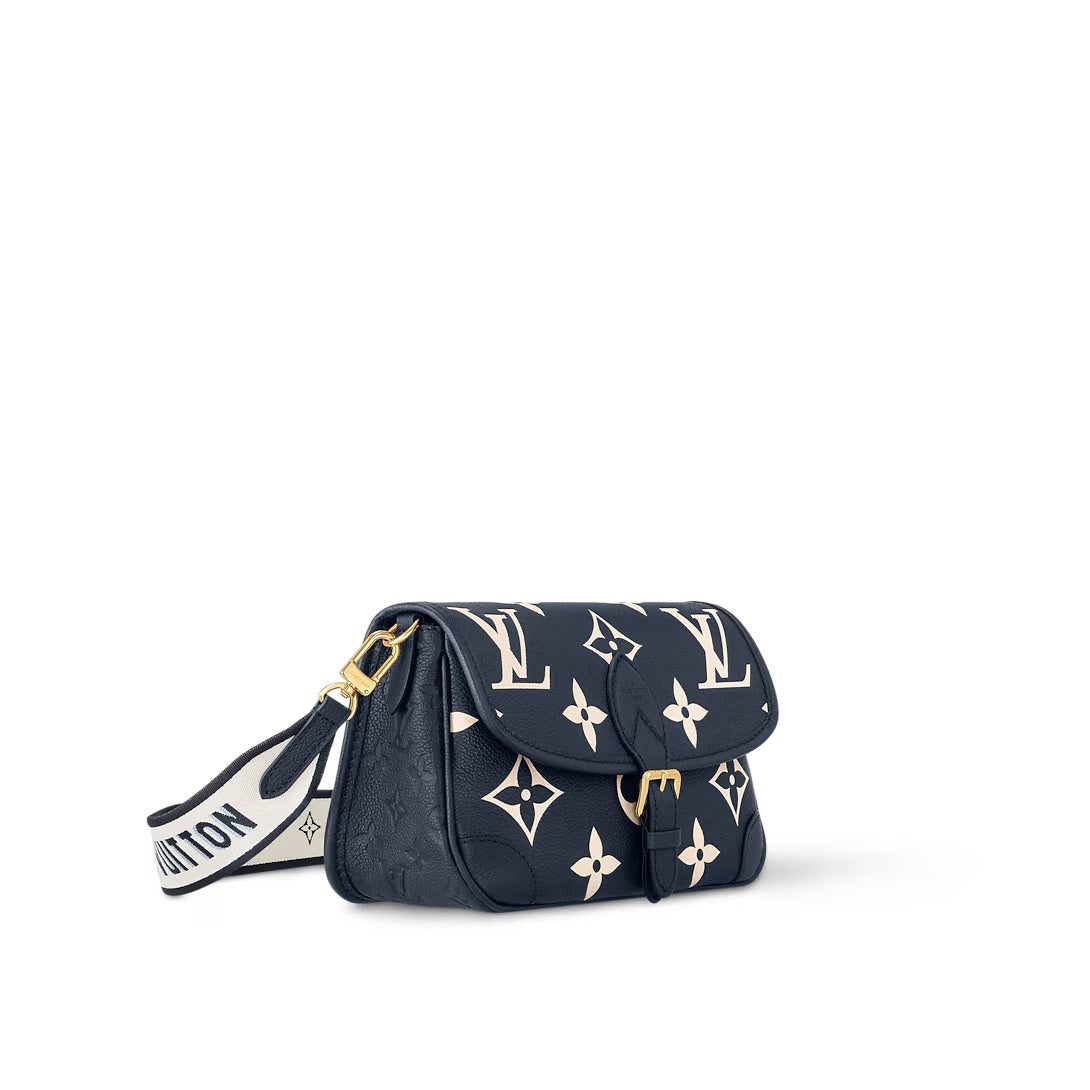 Louis Vuitton Diane Tasche Marineblau / Cremefarbenes Monogramm Empreinte-Leder