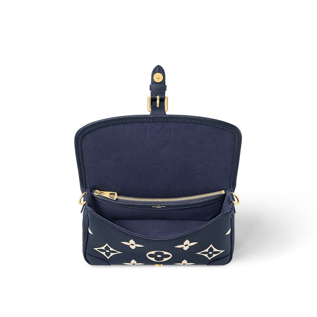 Louis Vuitton Diane Tasche Marineblau / Cremefarbenes Monogramm Empreinte-Leder