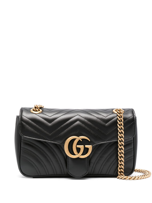 Gucci Marmont Small  Black Matelassé Chevron Leather