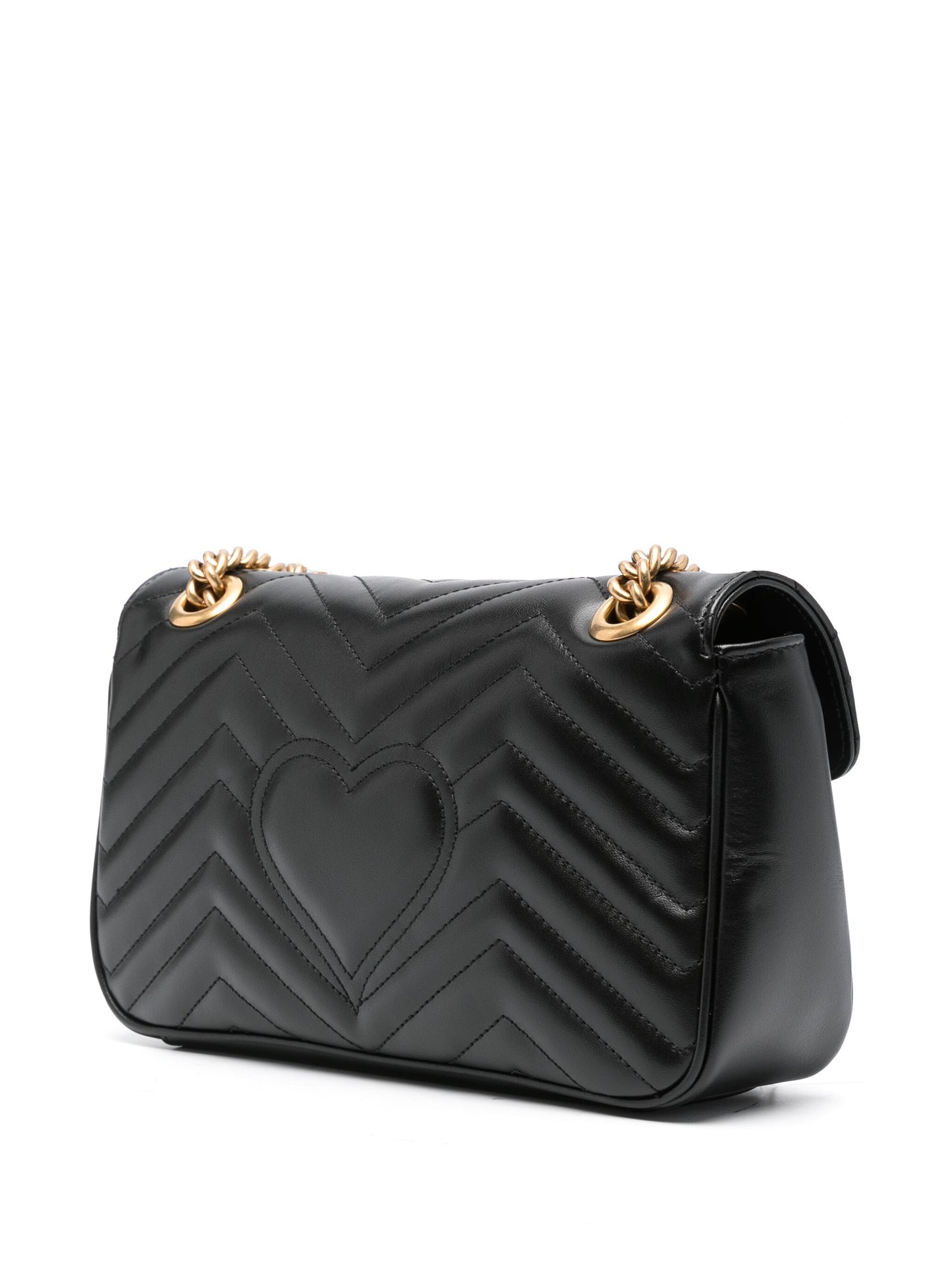 Gucci Marmont Small  Black Matelassé Chevron Leather
