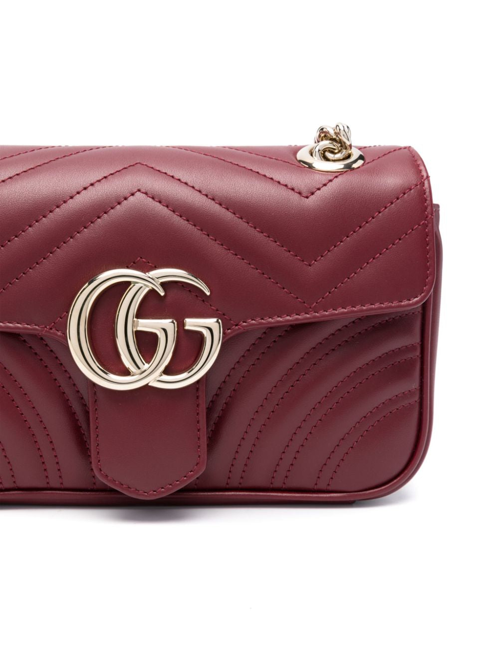 Gucci Marmont Small  Rosso Ancora Matelassé Chevron Leather