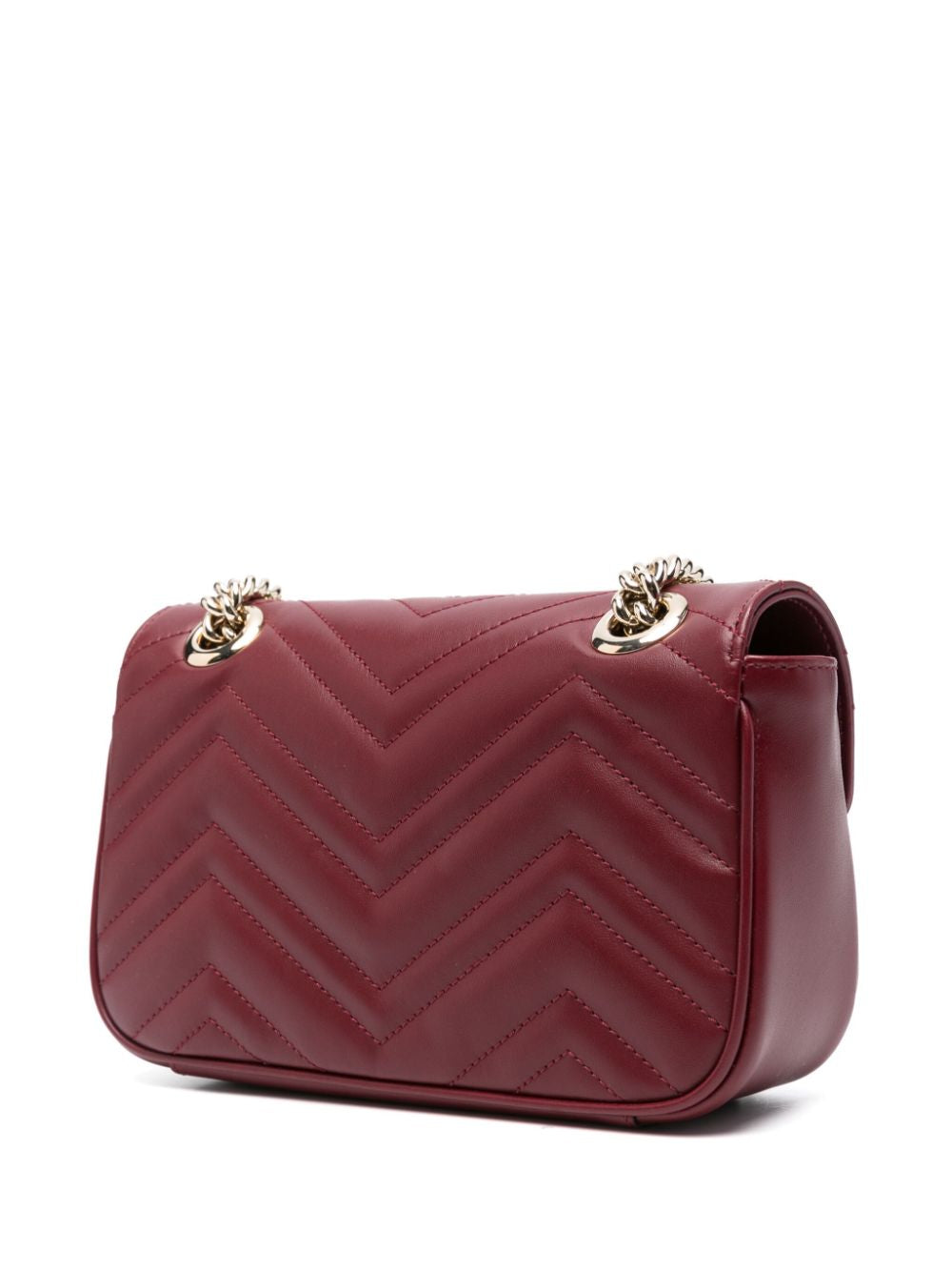 Gucci Marmont Small  Rosso Ancora Matelassé Chevron Leather