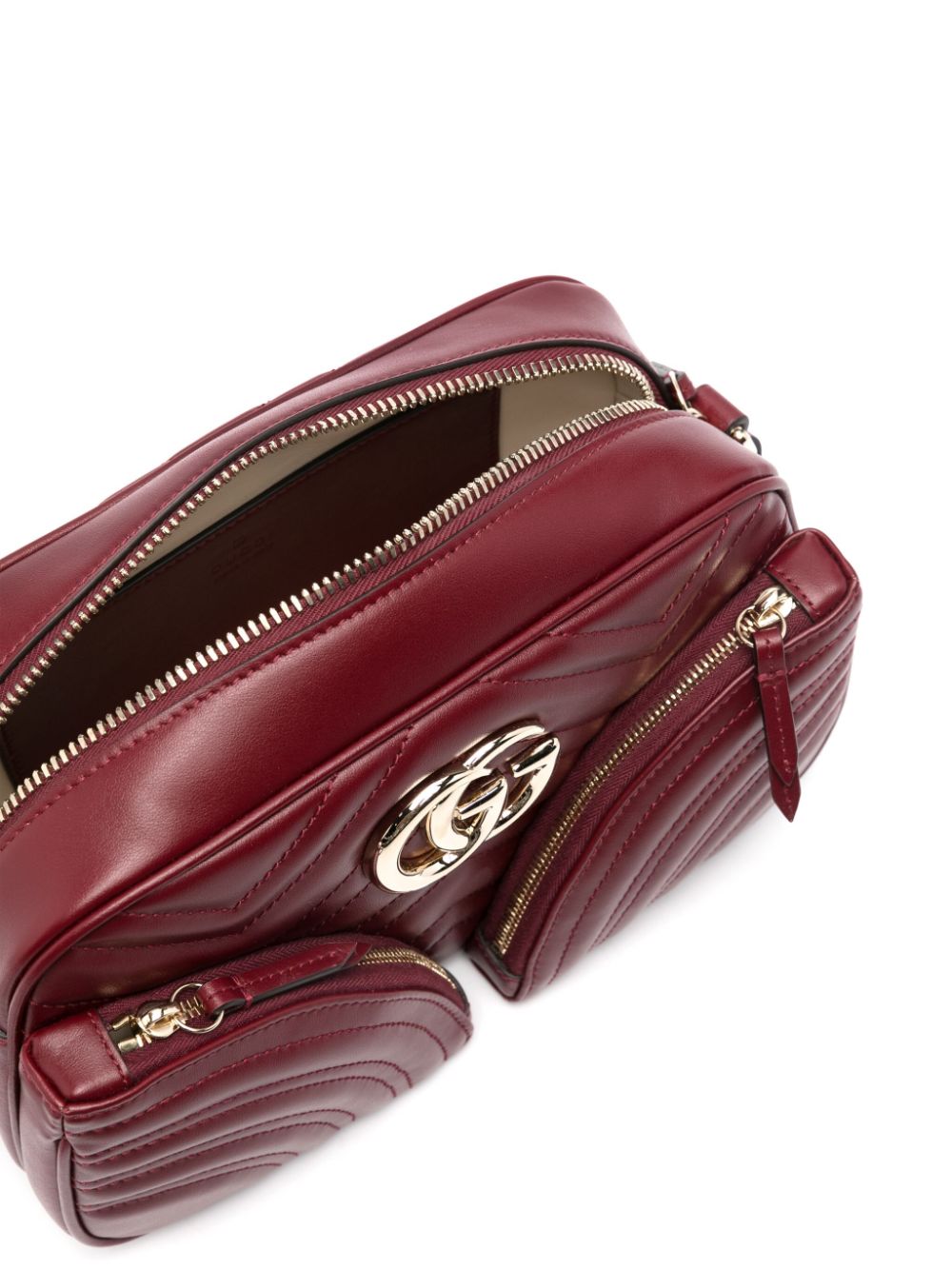 Gucci Marmont Kleine Tasche Rosso Ancora Matelassé Chevron Leder