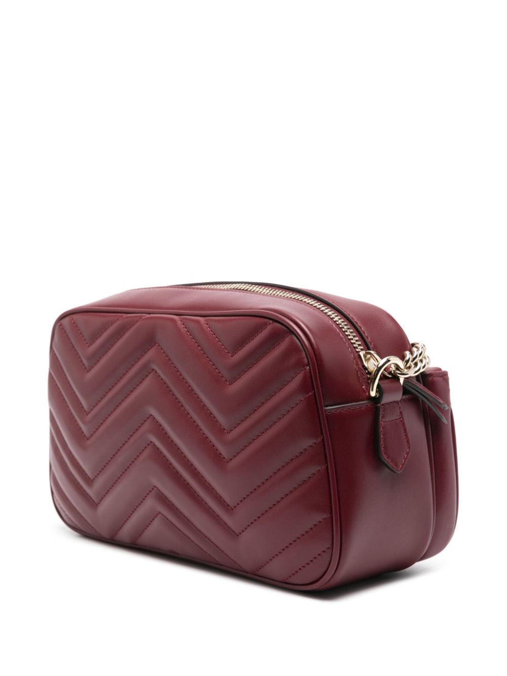 Gucci Marmont Kleine Tasche Rosso Ancora Matelassé Chevron Leder