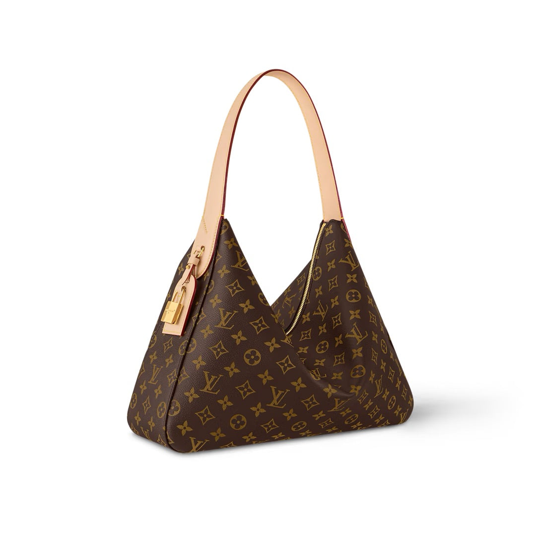 Louis Vuitton Slouchy MM Tasche – Besatz aus natürlichem Rindsleder (M12098)