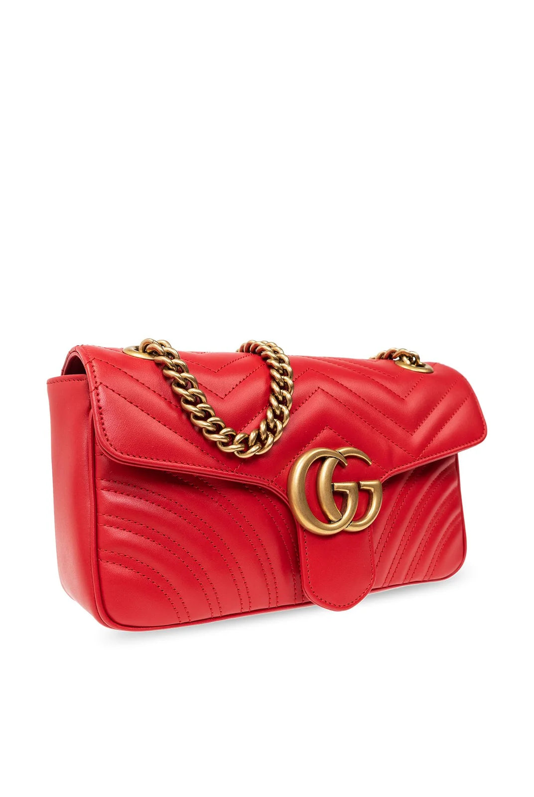 Gucci Marmont Small Bag Red Matelassé Chevron Leather