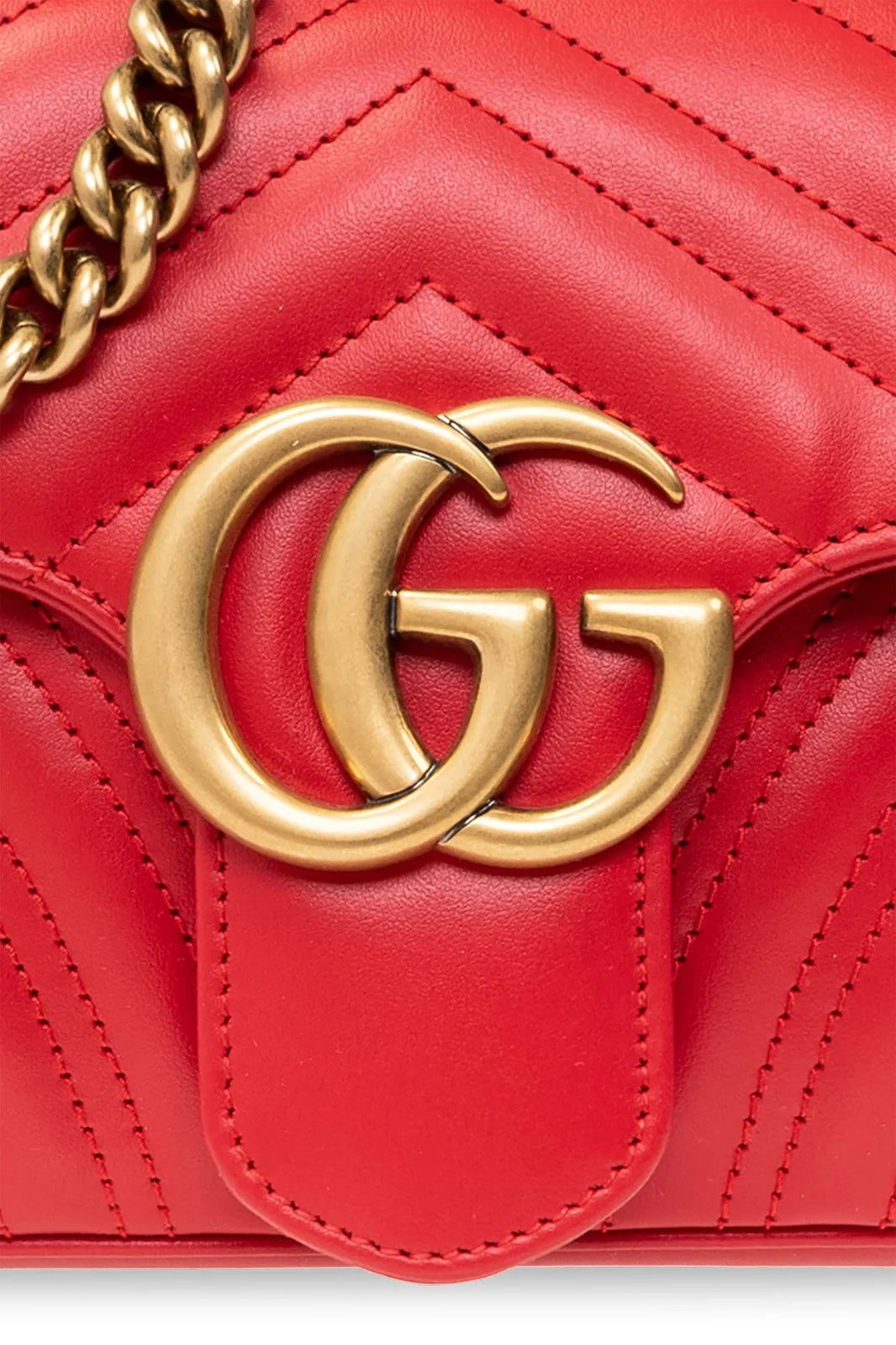 Gucci Marmont Small Bag Red Matelassé Chevron Leather