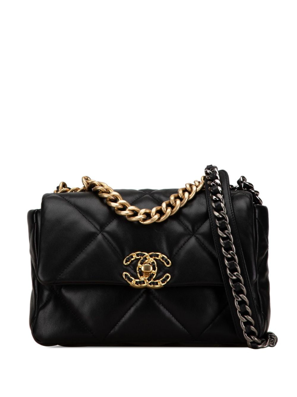 Chanel Small 19 Flap Bag Zwart Lamsleer 2023