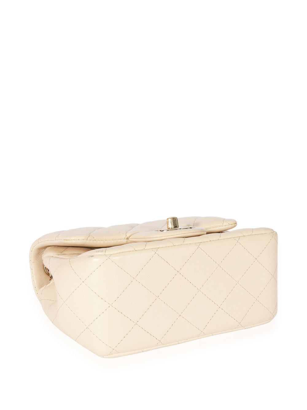 Chanel Classic Flap Crossbody Handtas Wit Crème Lamsleer 2021 Medium