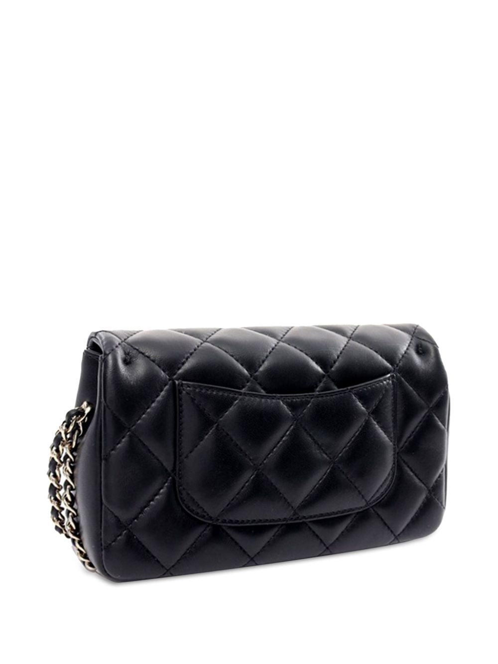 Chanel Mini-Flap aus gestepptem Lammleder „My Precious Pearls“ in Schwarz (2021)