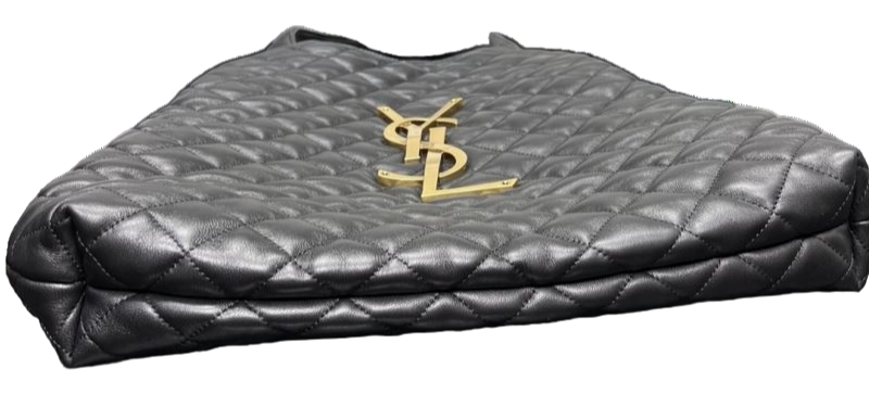 Saint Laurent Gesteppte Tragetasche Schwarze gebrauchte Designer-Umhängetasche 