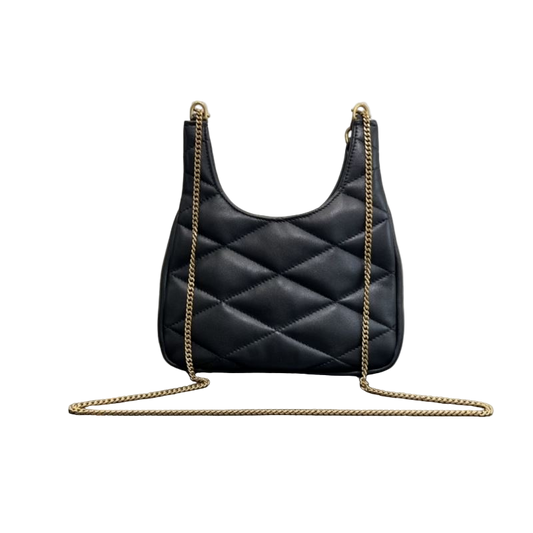 Saint Laurent Sade Crossbody – Schwarze, gebrauchte Designer-Umhängetasche aus Lammleder