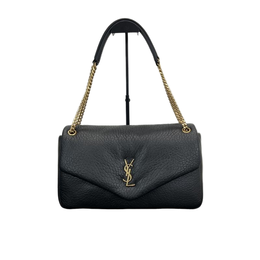 Saint Laurent Calypso Medium Umhängetasche Schwarz Preloved Designer Tasche 