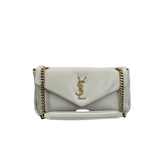 Saint Laurent Calypso Kleine Umhängetasche Weiße gebrauchte Designertasche