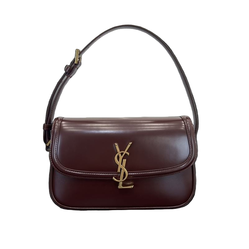 Saint Laurent Solferino Mini-Umhängetasche Bordeaux – Designertasche aus Leder