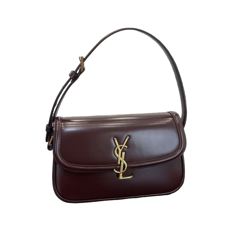 Saint Laurent Solferino Mini-Umhängetasche Bordeaux – Designertasche aus Leder
