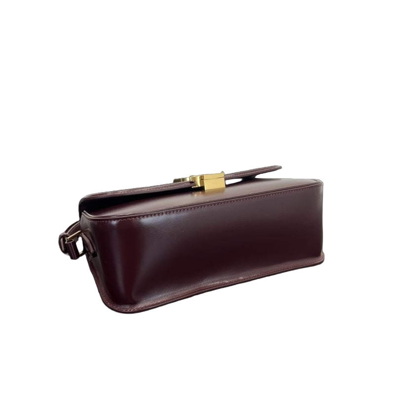 Saint Laurent Solferino Mini-Umhängetasche Bordeaux – Designertasche aus Leder