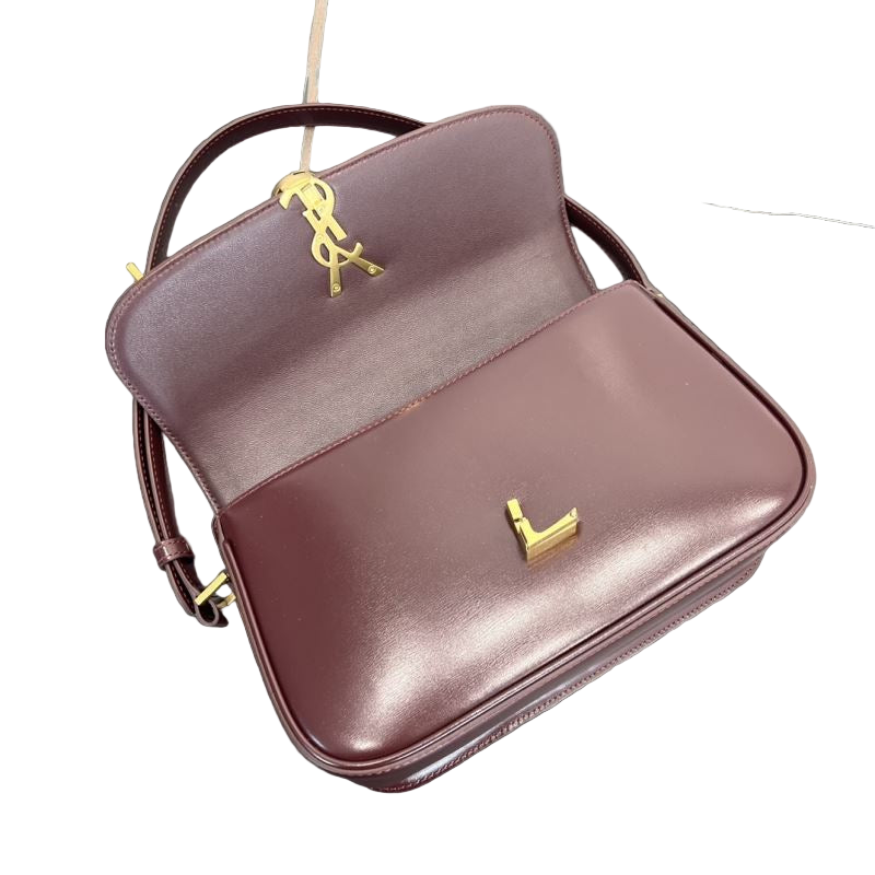 Saint Laurent Solferino Mini-Umhängetasche Bordeaux – Designertasche aus Leder