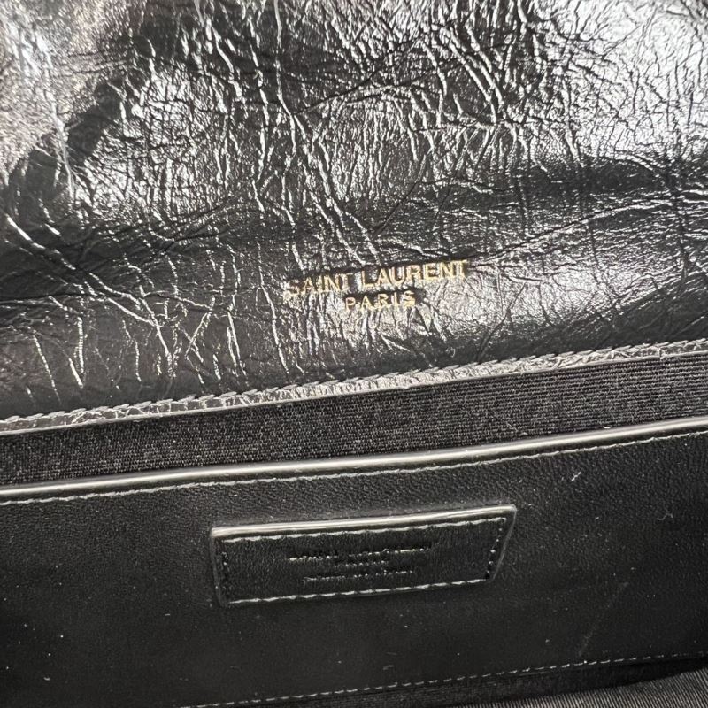 Saint Laurent Niki Baby Vintage Leder Slouchy Chain Bag Schwarz