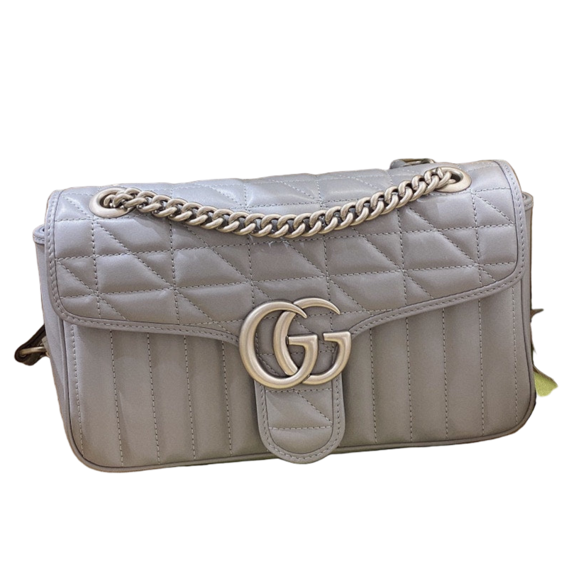 Gucci GG Marmont Aria Small Schoudertas Deep Grey Preloved Designer Bag