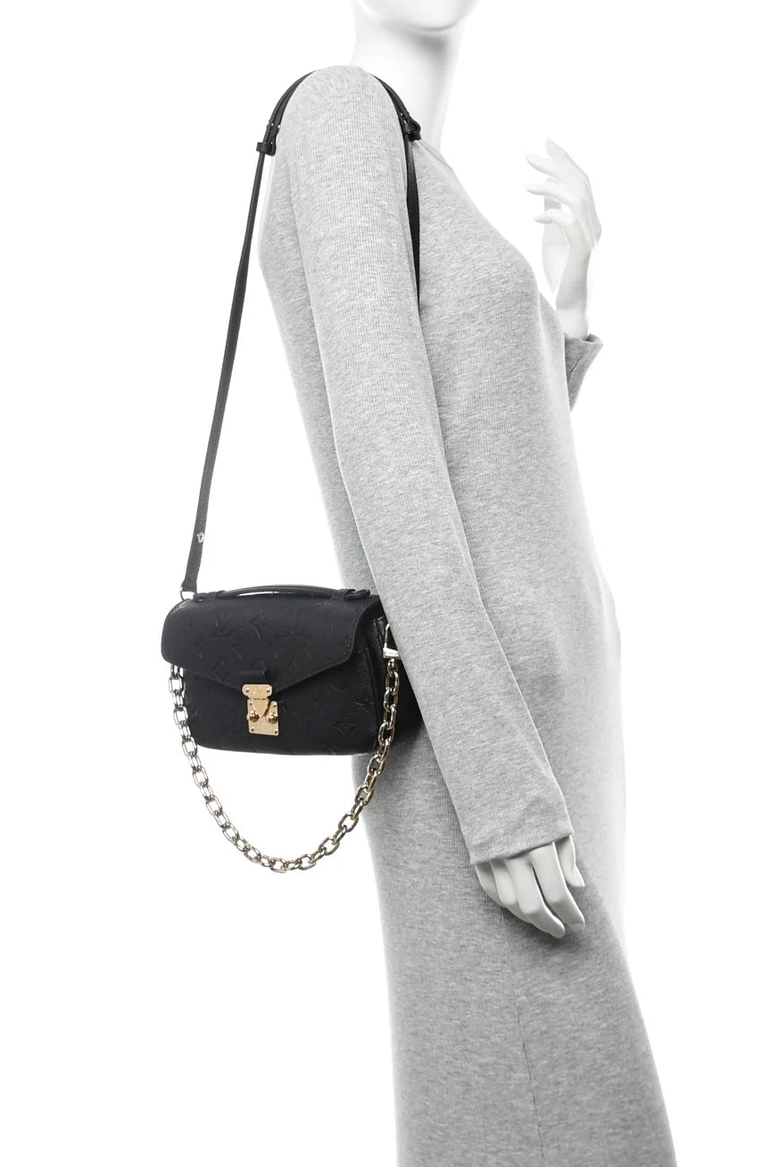 Louis Vuitton Pochette Métis East-West Schwarze Damen-Umhängetasche Monogram Empreinte • Gebraucht