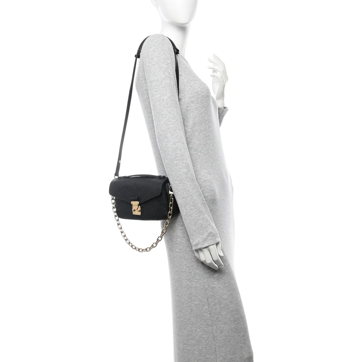 Louis Vuitton Pochette Métis East-West Schwarze Damen-Umhängetasche Monogram Empreinte • Gebraucht