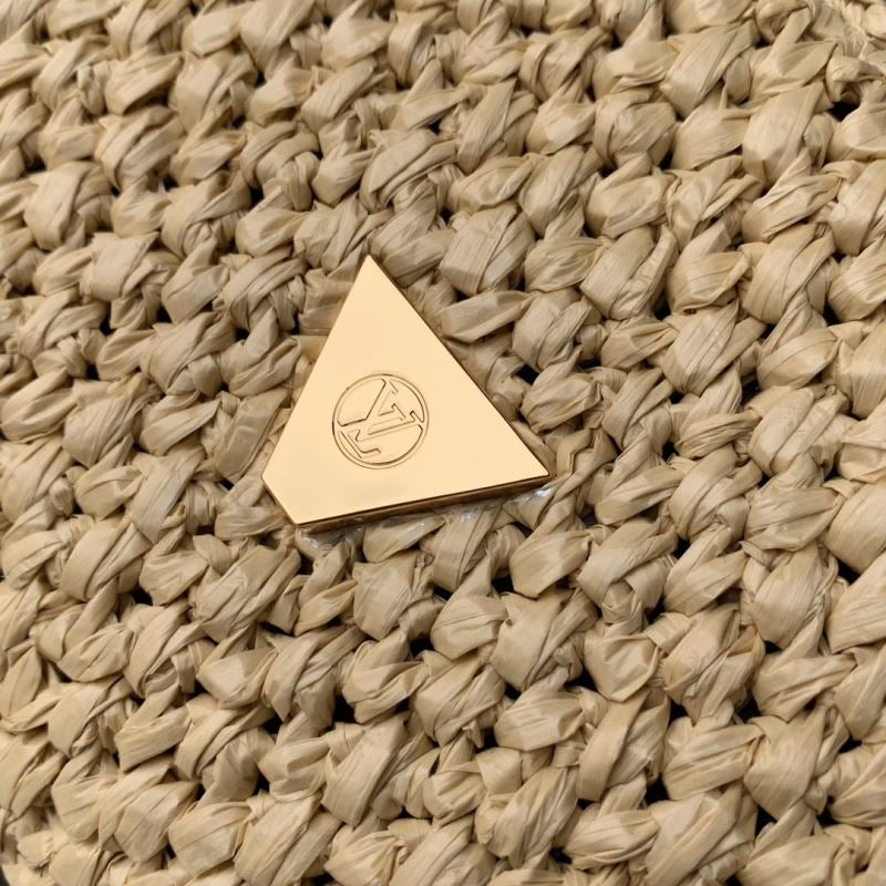 Louis Vuitton Twist West Clutch Raffia Braunes Leder Gebrauchte Designertasche