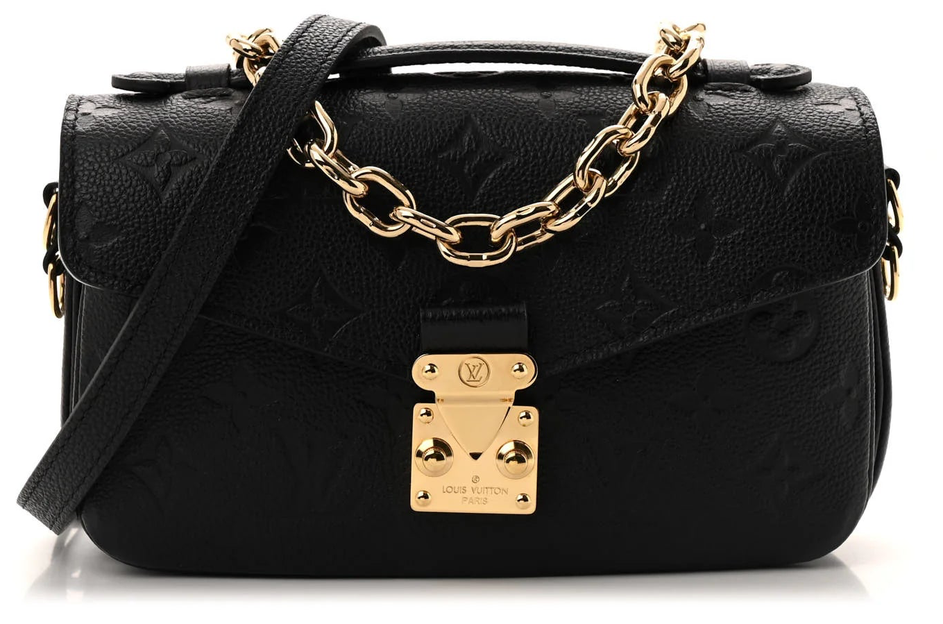 Louis Vuitton Pochette Métis East-West Schwarze Damen-Umhängetasche Monogram Empreinte • Gebraucht