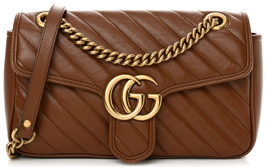 Gucci Marmont Azalea Cuir Diagonal lines Small women's Shoulder Bag Matelassé • Preloved