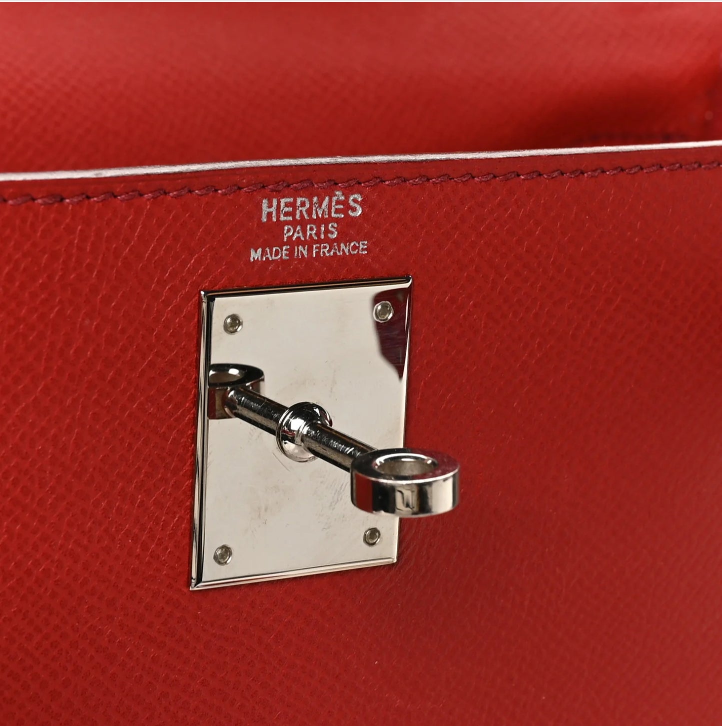 HERMES Epsom Kelly Sellier 28 Rouge Casaque