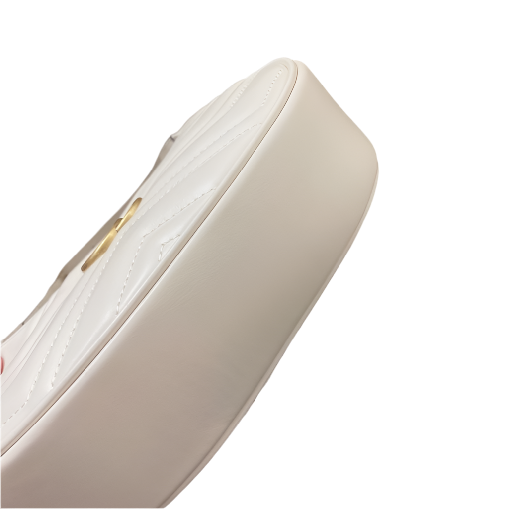 Gucci GG Marmont Mini Half Moon Schoudertas Wit Preloved Designer Bag