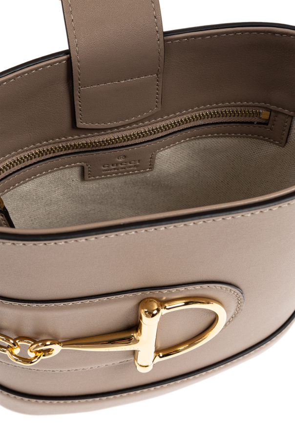 Gucci 73 Horsebit Damen-Schultertasche, klein, in Nude-Rosa • Gebraucht