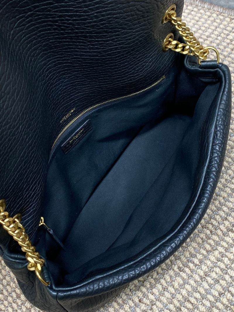 Saint Laurent Calypso Medium Schoudertas Zwart Grained Lambskin