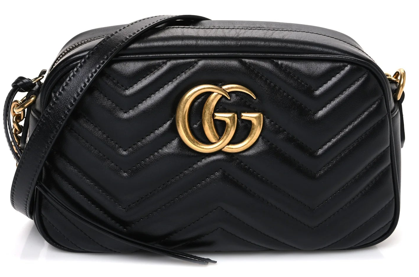Gucci Marmont Kleine Schwarze Damen-Schultertasche Matelassé 2024 Gebraucht