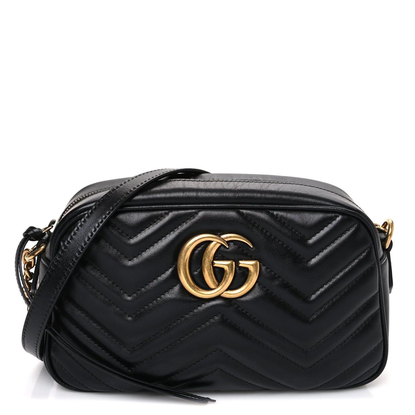 Gucci Marmont Kleine Schwarze Damen-Schultertasche Matelassé 2024 Gebraucht
