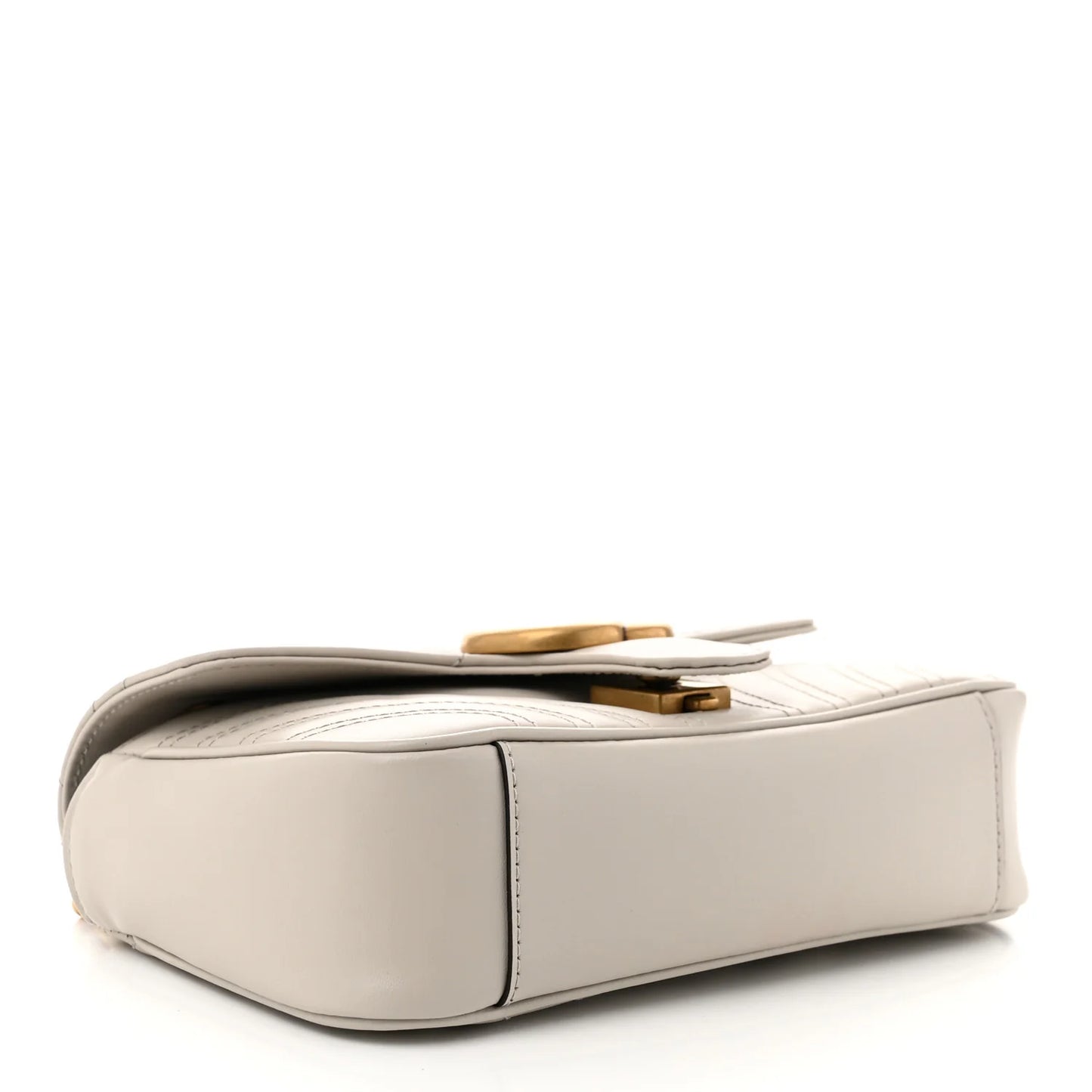 Gucci Marmont Kleine Damen-Schultertasche Matelassé 2024 Hellgrau • Gebraucht