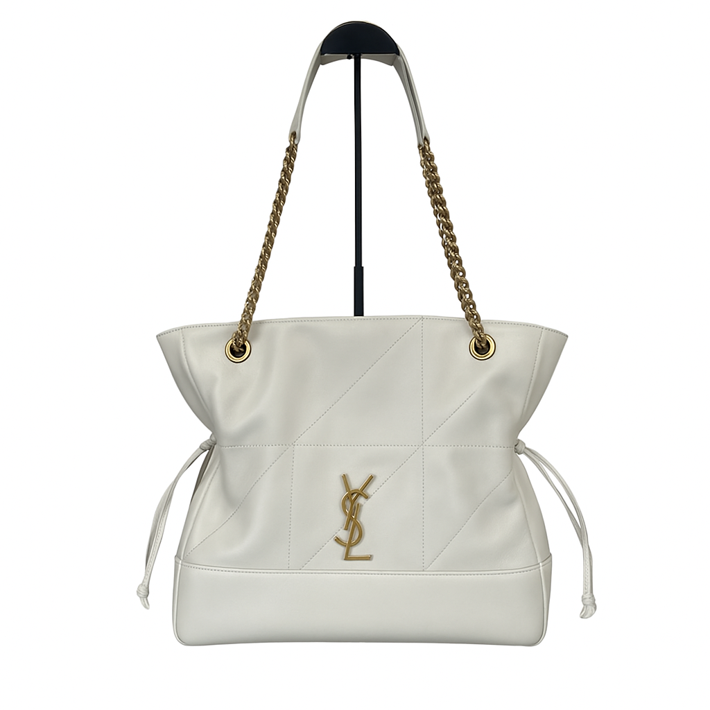 Saint Laurent Jamie Kleine Umhängetasche Weiß Preloved Designer Tasche 