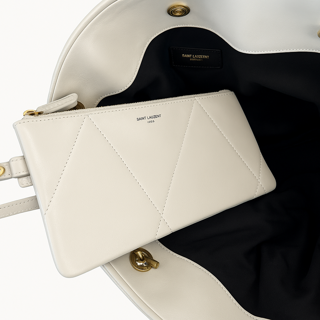 Saint Laurent Jamie Kleine Umhängetasche Weiß Preloved Designer Tasche 