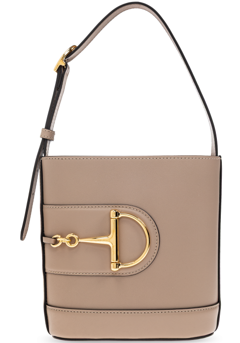 Gucci 73 Horsebit Damen-Schultertasche, klein, in Nude-Rosa • Gebraucht
