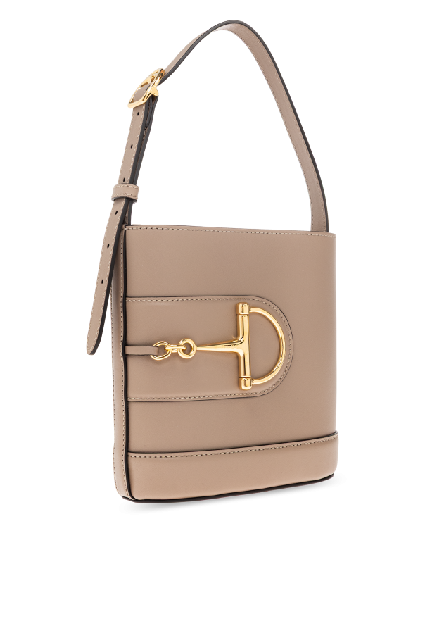 Gucci 73 Horsebit Damen-Schultertasche, klein, in Nude-Rosa • Gebraucht